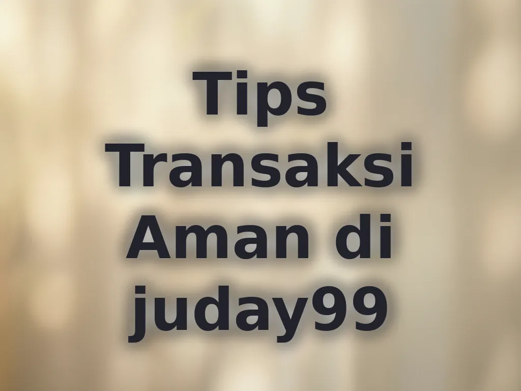 Tips Transaksi Aman di juday99